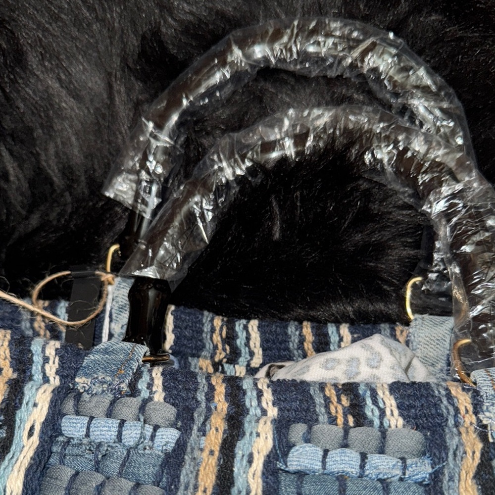 Queen Denim Patchwork Tote Bag - Picture 3 of 10